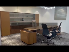 목재 L형 경영 책상