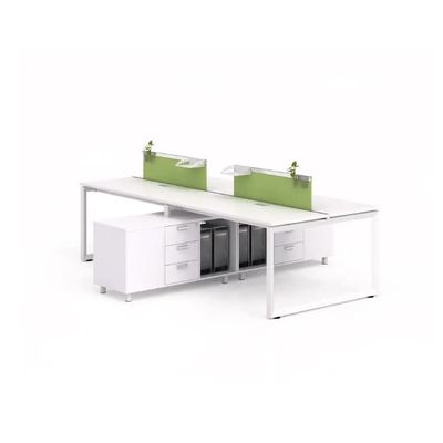 백색 4가지의 방법 MDF 널을 가진 나무로 되는 사무실 직원 테이블 1600mm PC 워크스테이션 책상