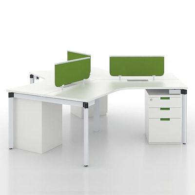 120도 사무실 워크스테이션 책상 테이블 25mm 4 Seater 워크스테이션