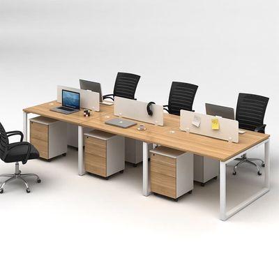 멜라민 널 사무실 워크스테이션 책상 가구 6 Seater 3600mm
