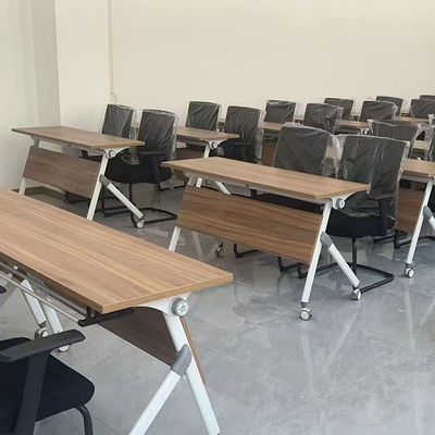 나무 접는 회의 학교 학생 직원 훈련 테이블 바퀴