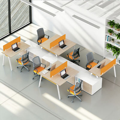 목재 작업장 컴퓨터 책상 4 좌석 직원 책상 오피스 큐비클로 구역별 작업장